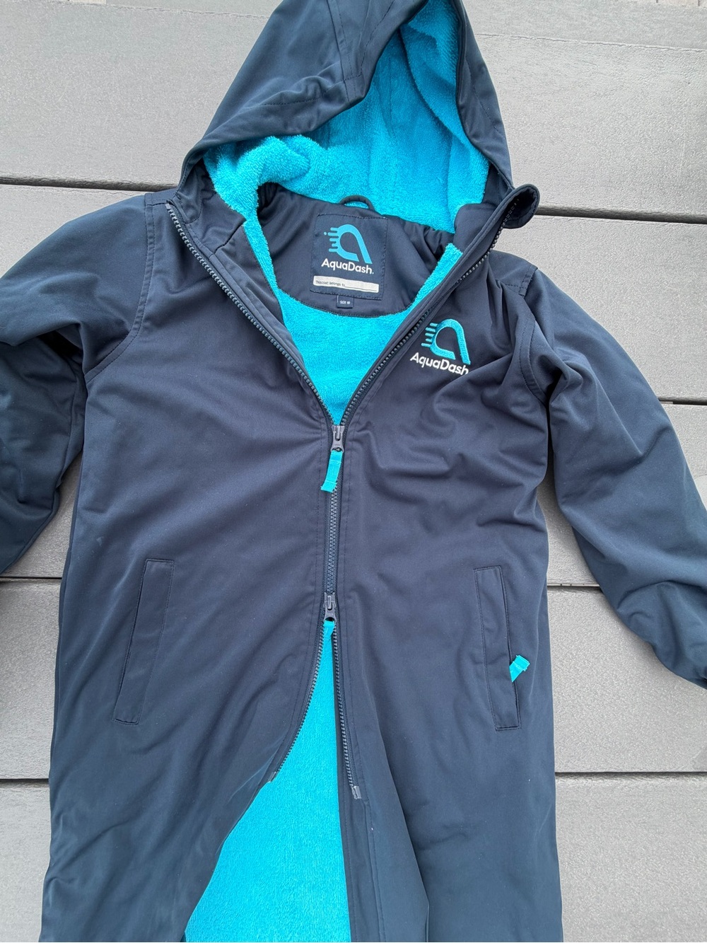 Kids' Navy Deck Cost with Teal Lining